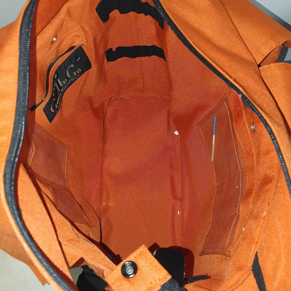 Eagle Good to Go Yarn & Craft Organizer Bag - Orange Canvas - Multi-Pocket.